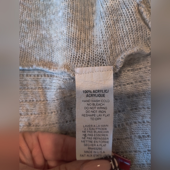 American Rag Heather Gray Wrap Waterfall Sweater Size XS - Picture 12 of 12